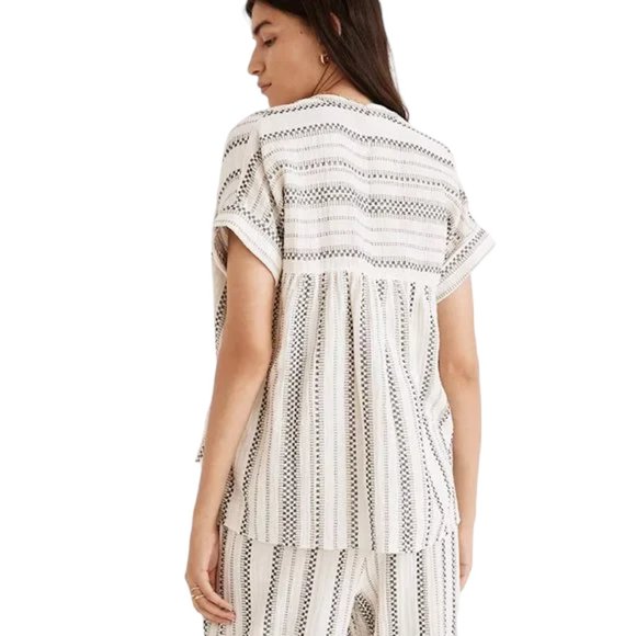 MADEWELL Lightspun Lakeline Popover Shirt in Jacquard Stripe - Picture 4 of 11